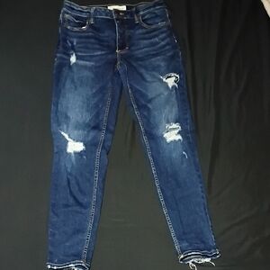Maurices Dark Blue Distressed Boyfriend Jeans